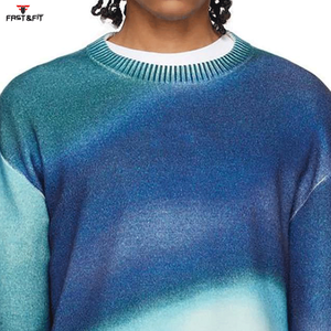 Pull à col rond imprimé sur le devant personnalisable à la vente chaude, tricot anti-rides, séchage rapide, pull en laine/cachemire pour homme - Product Image 5