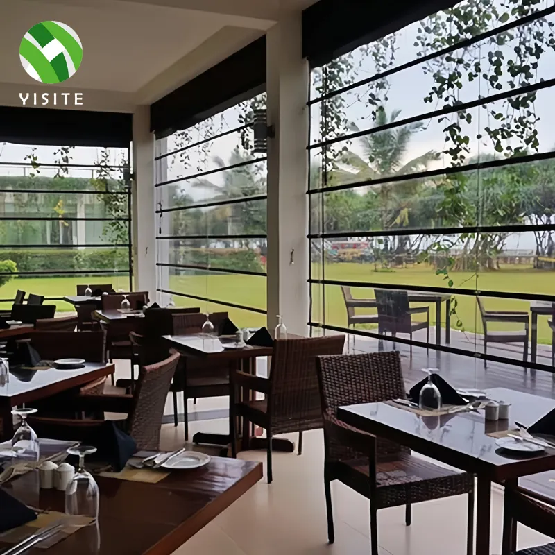 YST sunshade intelligent remote control transparent PVC electric roller blinds bring a convenient life experience