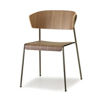 Fauteuil de salle à manger en bois avec structure métallique