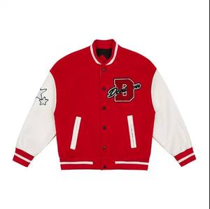 Veste en laine manteau en peau de mouton veste en Jean manteau en fourrure pour homme Badge Bomber avec fournitures professionnelles - Product Image 5