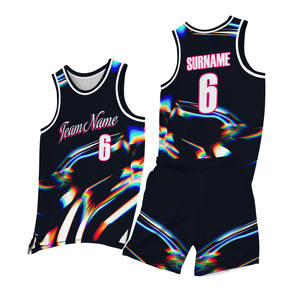 Uniforme de baloncesto unisex personalizado al por mayor, uniforme transpirable de secado rápido, uniforme de baloncesto de entrenamiento en tela de malla sublimizada - Product Image 1