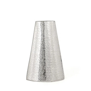 Ensemble de 2 vases à fleurs en métal fini argent et or au design moderne pour la maison, le salon et l'entrée. - Product Image 2