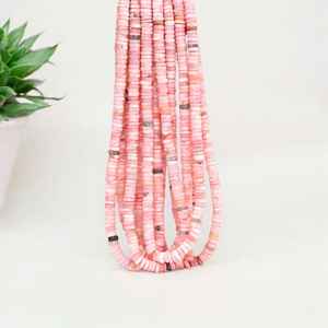 Perles d'espacement Rondelle à facettes opale rose naturelle 5mm-8mm brin de pierres précieuses en vrac pour la fabrication de bijoux en gros de l'Inde - Product Image 1