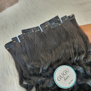 Extensions de cheveux humains de couleur noire naturelle sans couture Clip cheveux vierges bruts au prix de gros - Product Image 2