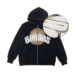 Sudadera con capucha para hombre, prenda deportiva masculina de talla grande, con impresión de sublimación Digital 3D/Transferencia de Calor personalizada, diseño liso en blanco, venta al por mayor - Product Image 3