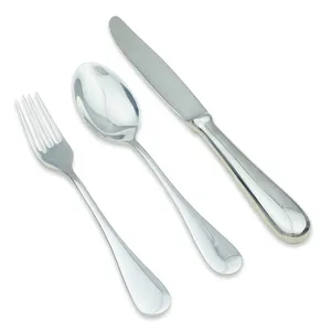 Super Luxury Kitchen Tools of Stainless Steels Materials Flatware Sets Silver Cutlery 3 Pieces in 1 Sets for Dinnerware