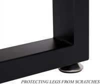 Pieds de table en métal noir en forme de U robustes, base de bureau trapézoïdale en acier pour meubles de salle à manger, console, ordinateur, style industriel moderne, bricolage