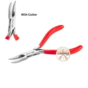 Pince à bec courbé en acier inoxydable avec coupe-fil pour la fabrication de bijoux |   Fabricant d'outils à main OEM ODM - Product Image 1