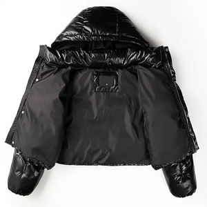 Vêtements femmes col montant culture PU bulle bouffant doudoune dames femmes hiver - Product Image 6