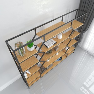 ชั้นวางหนังสือทำมือจากไม้และเหล็กสไตล์เรสติก ขนาด 196x30x155 ซม. - Product Image 3