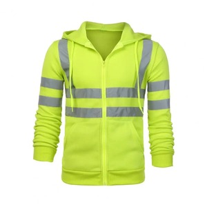 <b>Men</b> Reflective Safety <b>Hoodie</b> Zipper Sweatshirt High Visibility Construction Workers <b>Work</b> Clothes Sweatshirt Night Running <b>Hoodie</b> - Product Image 5