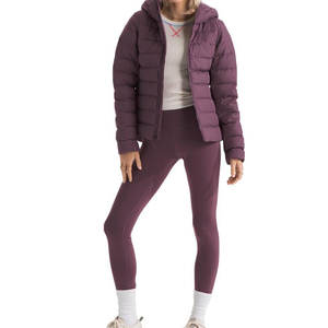 Chaqueta acolchada de invierno personalizada de alta calidad para mujer, abrigo largo estampado transpirable con cierre y capucha, perfecta para capas - Product Image 4