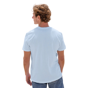 Camiseta de Cuello Redondo para Hombre, Color Azul Cielo, 100% Algodón Orgánico de Lujo, Preencogida, Certificada por GOTS, Premium, Manga Corta, Transpirable - Product Image 6