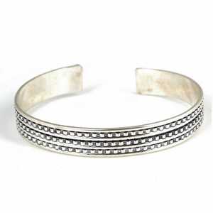 Handcrafted 925 Sterling <b>Silver</b> 3-Row Wavy Wire Filigree <b>Cuff</b> <b>Bracelet</b> Fashion Jewelry - Product Image 2