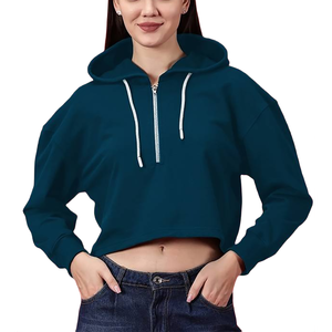 Haute qualité personnalisé haut court à capuche femmes sweats à capuche confortables et respirants pour femme Anti-rides sweats à capuche pour femme - Product Image 1