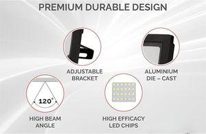 Levin Allemagne 30W LED Projecteur Efficacité Énergétique Extérieur IP65 Étanche Tête Réglable Blanc Froid 6500K Remplacement 2 Ans - Product Image 5