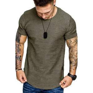 Camiseta de gran tamaño con hombros caídos para hombre de alta calidad, ropa de calle de peso pesado de algodón con estampado de Jersey de patrón sólido, venta al por mayor - Product Image 5