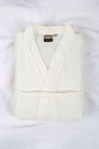Textured Muslin Bathrobe with Gauze Texture <b>Home</b> <b>Textile</b> for Cozy Comfort - Product Image 2