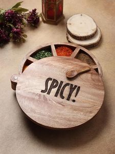 ที่ใส่เครื่องเทศแบบดั้งเดิม Masala Dabba ทำจากไม้มะม่วงงานทำมือสำหรับทำอาหารประจำวันปลอดภัย - Product Image 5