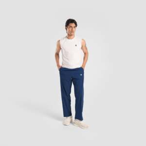 Erecto Stride <b>Trousers</b> (Teal) 100% Cotton Casual Loose Fit Baggy Style <b>Elastic</b> Waist Zippers Decoration XL Size Woven Twill - Product Image 4
