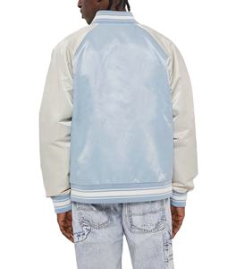 Chaqueta Universitaria de Satén para Hombre con Mangas en Contraste, Chaqueta Bomber Bordada en Algodón Personalizada, Talla XL para Equipo Universitario - Product Image 2