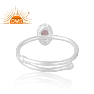 Hot Selling 925 Sterling Silver Natural Rose <b>Quartz</b> Gemstone <b>Ring</b> Custom Jewelry For Women Gift For Her - Product Image 2