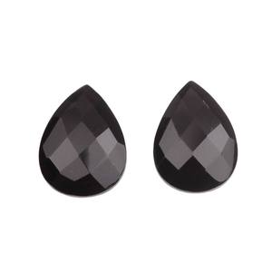 12x16mm Natural <b>Polished</b> <b>Black</b> Onyx Faceted Pear Shape Briolette Calibrated Loose Gemstones Wholesale Jewelry Manufacaters - Product Image 1