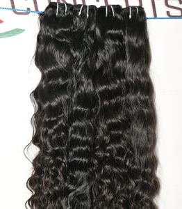 Extensiones de cabello vietnamita humano templo paquetes ondulados dobles trama de máquina India pura virgen natural de la mejor calidad - Product Image 5