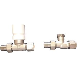 Support de vanne droit nickelé 3/8x16, adaptateurs 16 mm pour radiateurs multicouches, pièce pour systèmes de régulation de température - Product Image 1