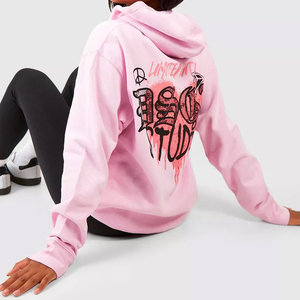 Sweat-shirts à capuche en polaire pour femmes grandes tailles, 100% coton, streetwear, personnalisables avec motif avant, faible MOQ, haute qualité, marque privée - Product Image 3