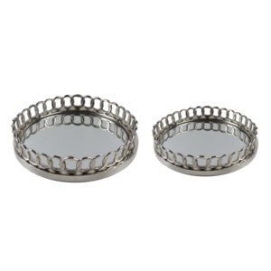 Plateau design Plateau de miroir de maquillage décoratif pour la maison avec finition peinte en marron Plateau de bibelots élégant pour l'affichage de bijoux - Product Image 6