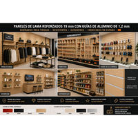 Panneaux de mur à lattes en chêne Cambrigh renforcés de 19 mm, inserts en aluminium noir de 1,2 mm, 1200x2440 mm, fabriqués en Espagne, catégorie de produit : panneaux d'affichage