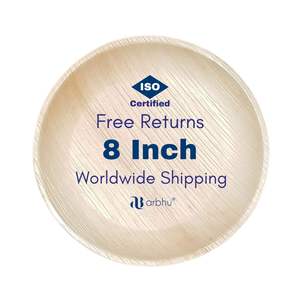 Vaisselle jetable en bambou chic de haute qualité 100% ensemble d'assiettes 100 écologiques et biodégradables en feuille de palmier naturel - Product Image 1