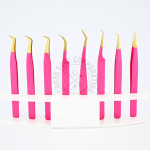 High Precision Fiber Tip Eyelash Extension Tweezer Slim Straight Boot Volume 45 degree 90 degree Professional Lash <b>Tool</b> - Product Image 1