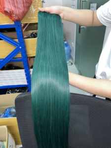 วิกผมดิบสีเขียวทรงตรงจากเวียดนามพร้อมที่ปิดและวิกผมลูกไม้ใส - Product Image 3