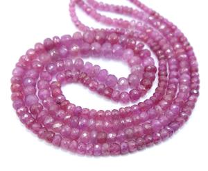 ลูกปัดรูปทรงกลมเหลี่ยมเพชรพลอยทับทิมแซฟไฟร์ลูกปัดอัญมณีแซฟไฟร์ทับทิมธรรมชาติ3X7MM ขนาดประมาณ2.เส้นลูกปัดสร้อยคอเต็ม - Product Image 2