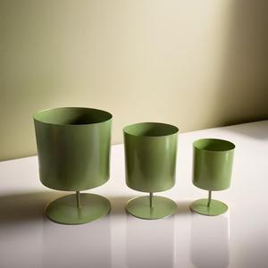 Manufacturer's Set of 3 Aluminium Planters Premium <b>Metal</b> Candle Holders <b>Lanterns</b> Candle Jars - Product Image 5