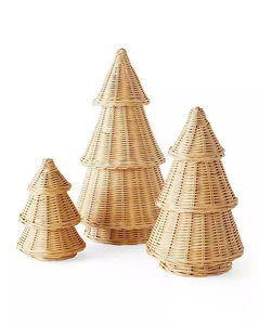 Juego de decoración navideña para árbol de Navidad, mimbre rústico tejido a mano, adorno festivo minimalista, decoración de mesa ecológica, OEM ODM de Vietnam - Product Image 4