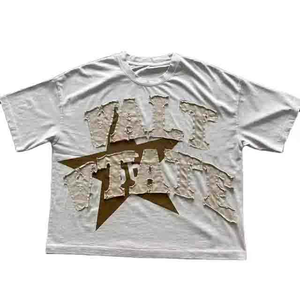 เสื้อยืดคอกลมผ้าปะปักลายสตรีทแฟชั่น - Product Image 2