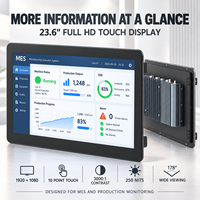 PC industriel Intel 23,6 pouces, Core i5 i7 J6412 N97, écran tactile 10 points, sans ventilateur, ordinateur HMI pour l'automatisation d'usine MES