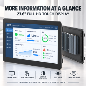 คอมพิวเตอร์อุตสาหกรรม Intel Panel PC ขนาด 23 6 นิ้ว รุ่น Core i5 i7 J6412 N97 หน้าจอสัมผัส 10 จุด แบบไม่มีพัดลม HMI สำหรับระบบอัตโนมัติในโรงงาน MES - Product Image 3