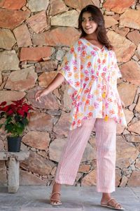 Caftans musulmans Style vestimentaire et 100% coton imprimé numérique Floral coton Maxi Kaftan vente en gros femmes collection manches courtes - Product Image 3