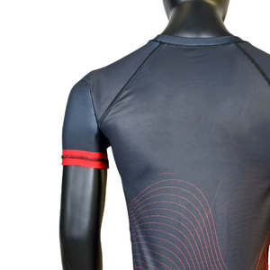 Sublimación personalizada impresa manga corta Rash Guard transpirable BJJ MMA camisa de compresión protección UV para entrenamiento de natación de Surf - Product Image 4