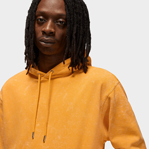 Manufacturer Custom 6XL <b>Oversized</b> Acid Washed <b>Fleece</b> <b>Hoodie</b> for <b>Men</b> 3D Embroidered Logo Drop Shoulder Plain Dyed for Winter - Product Image 5