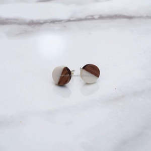 Pendientes geométricos de madera maciza DIY de estilo clásico, tachuelas de forma circular a la moda para pendientes de Aro a la moda - Product Image 3