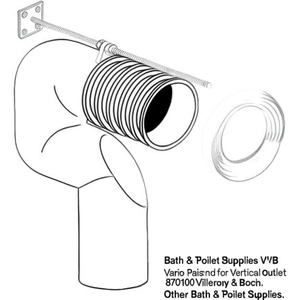 Artículos de baño y aseo V&B Vario Drain Bend para salida vertical 100mm 870100 Villeroy & Boch - Product Image 3