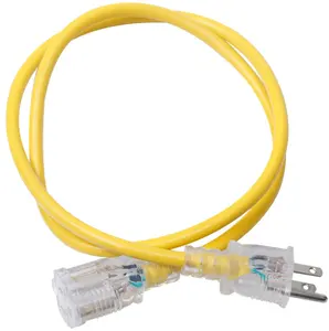Cable de alimentación de EE. UU. Para interior/exterior, cable de extensión con luz LED, protección impermeable