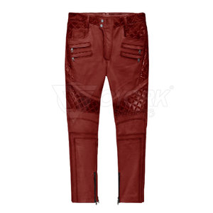 Pantalon en cuir ajusté à prix raisonnable, vêtement décontracté, cuir véritable, meilleure qualité, pantalon en cuir pour homme - Product Image 4