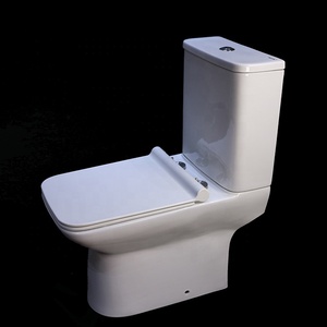 Inodoro de Cerámica Moderno de Dos Piezas con Certificación CE de Medyag, Sifón en P, Montado en el Suelo, Totalmente Esmaltado, Forma Cuadrada, para Baño Europeo - Product Image 2