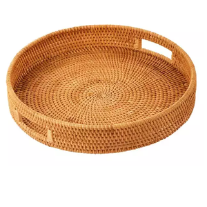 Plateau de service en rotin rectangulaire, outil de service avec poignées, nouveau design, 100% naturel - Product Image 4